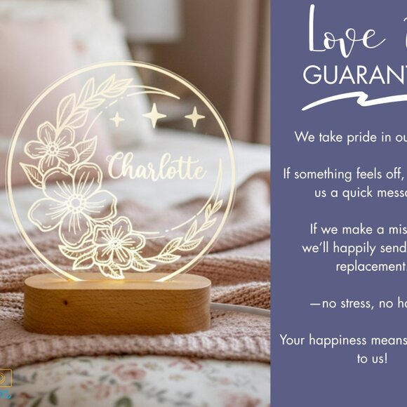 Flower Night Light – Personalized LED Lamp for Kids & Adults - Picture 6 of 8